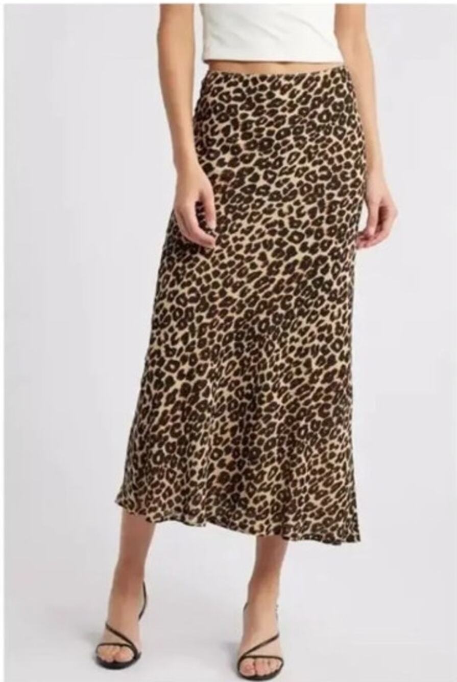 NEW! Reformation 'Layla' Print Maxi Skirt in LEOPARD PRINT (10)